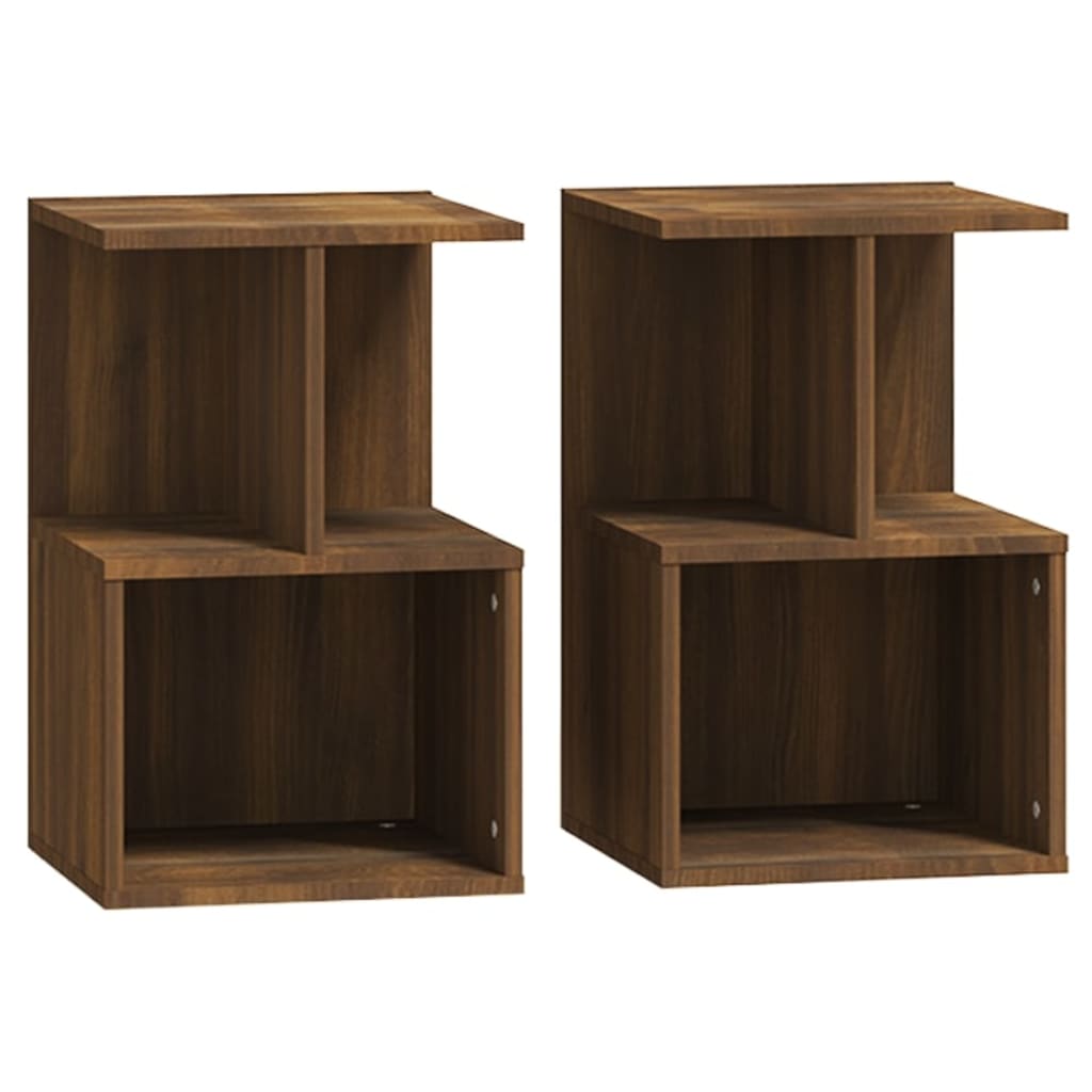 Tables de chevet 2pcs Chêne marron 35x35x55cm Bois d'ingénierie - XIOS