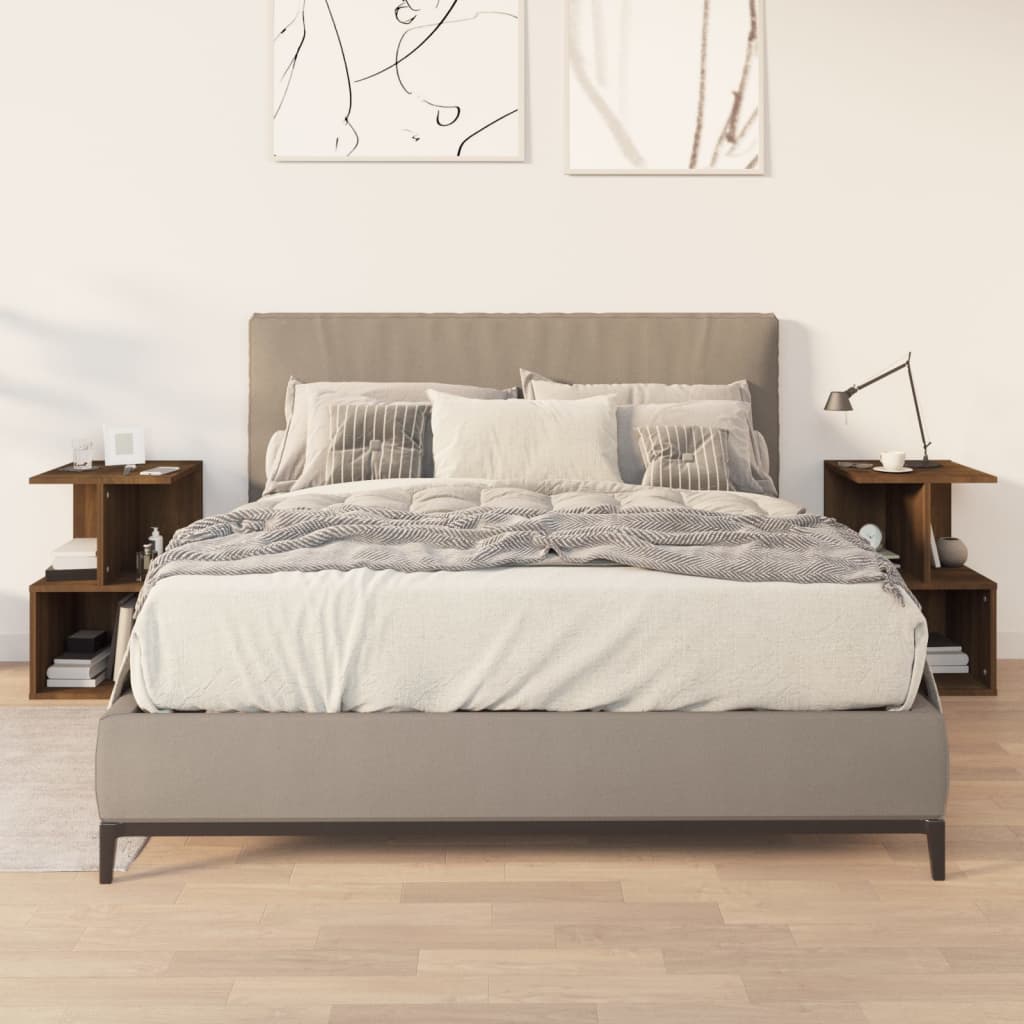 Tables de chevet 2pcs Chêne marron 35x35x55cm Bois d'ingénierie - XIOS