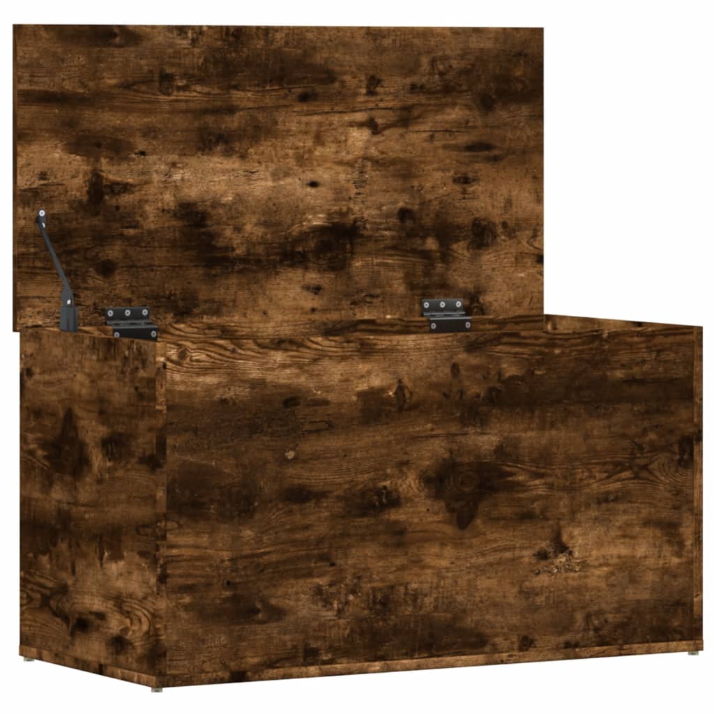 Coffre de rangement Chêne fumé 84x42x46 cm Bois d'ingénierie