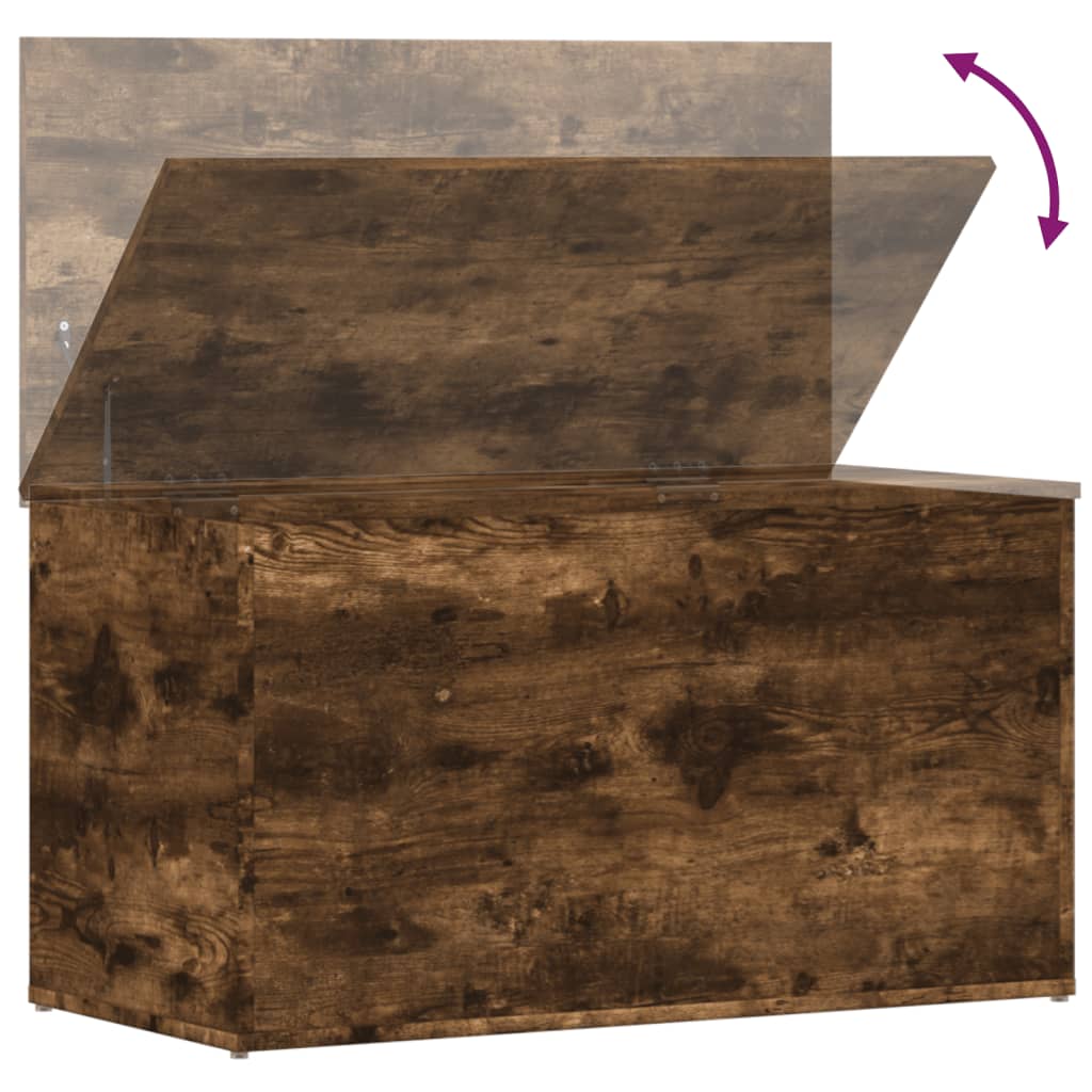 Coffre de rangement Chêne fumé 84x42x46 cm Bois d'ingénierie