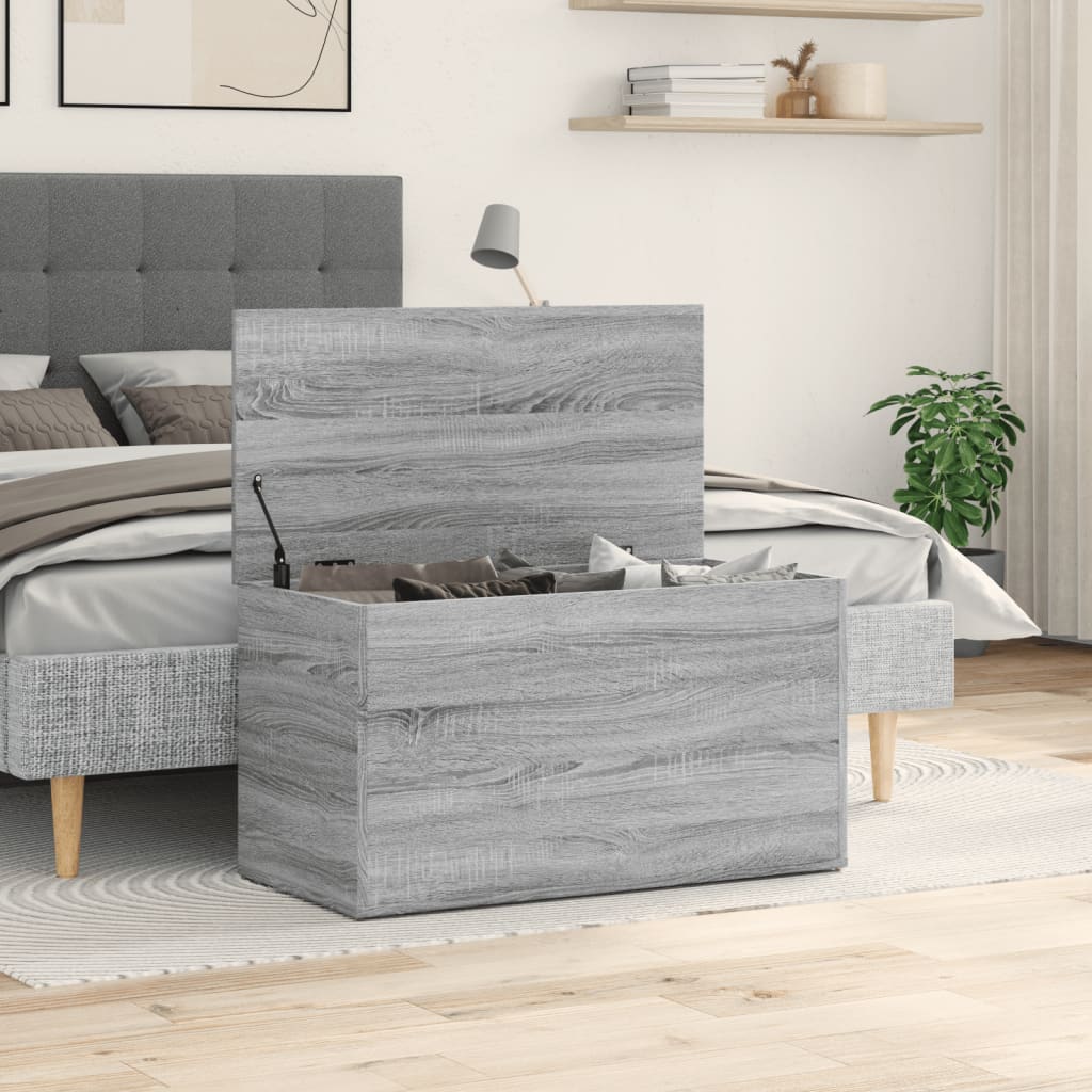 Coffre de rangement Sonoma gris 84x42x46 cm Bois d'ingénierie - XIOS