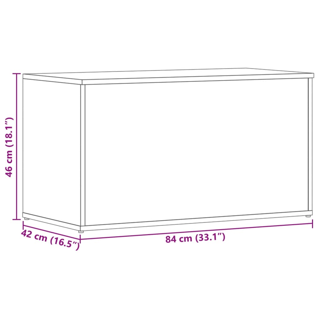 Coffre de rangement Sonoma gris 84x42x46 cm Bois d'ingénierie - XIOS