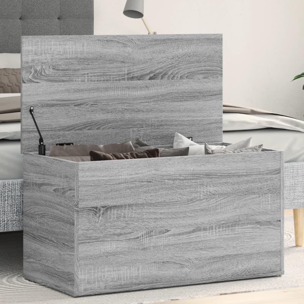 Coffre de rangement Sonoma gris 84x42x46 cm Bois d'ingénierie - XIOS