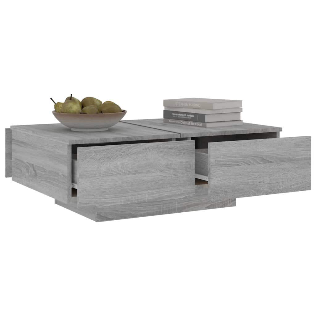 Table basse Sonoma gris 90x60x31 cm Bois d'ingénierie - XIOS