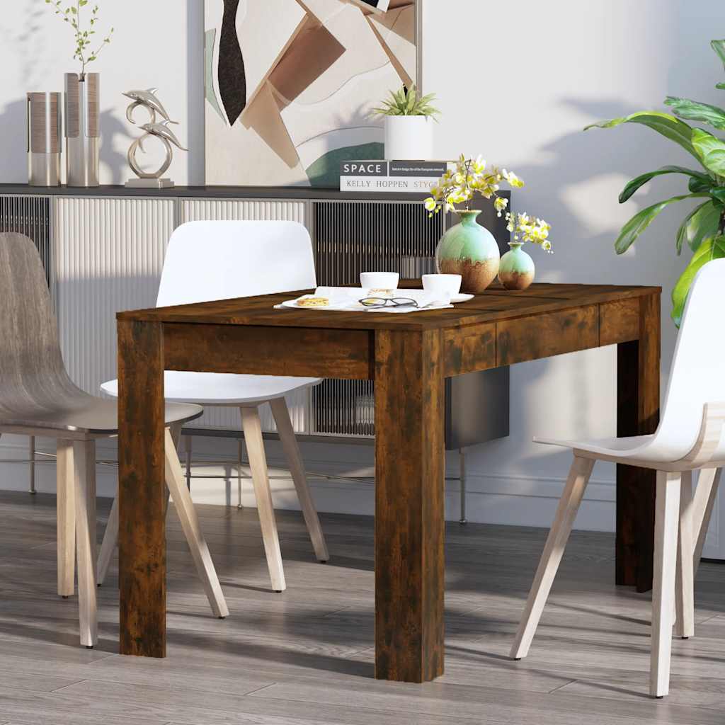 Table à manger chêne fumé 140x74,5x76 cm bois d'ingénierie - XIOS