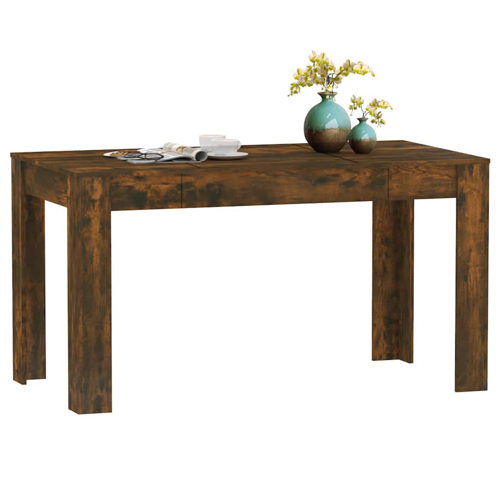 Table à manger chêne fumé 140x74,5x76 cm bois d'ingénierie - XIOS