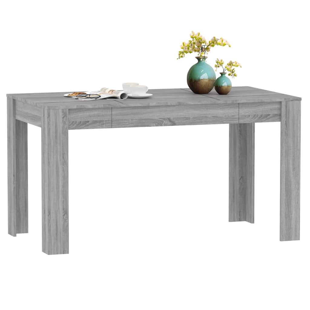 Table à dîner Sonoma gris 140x74,5x76 cm Bois d'ingénierie - XIOS