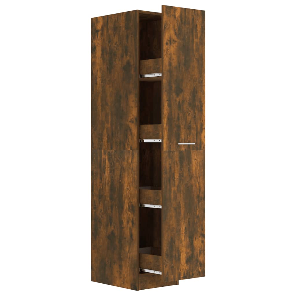 Armoire apothicaire Chêne fumé 30x42,5x150 cm Bois d'ingénierie