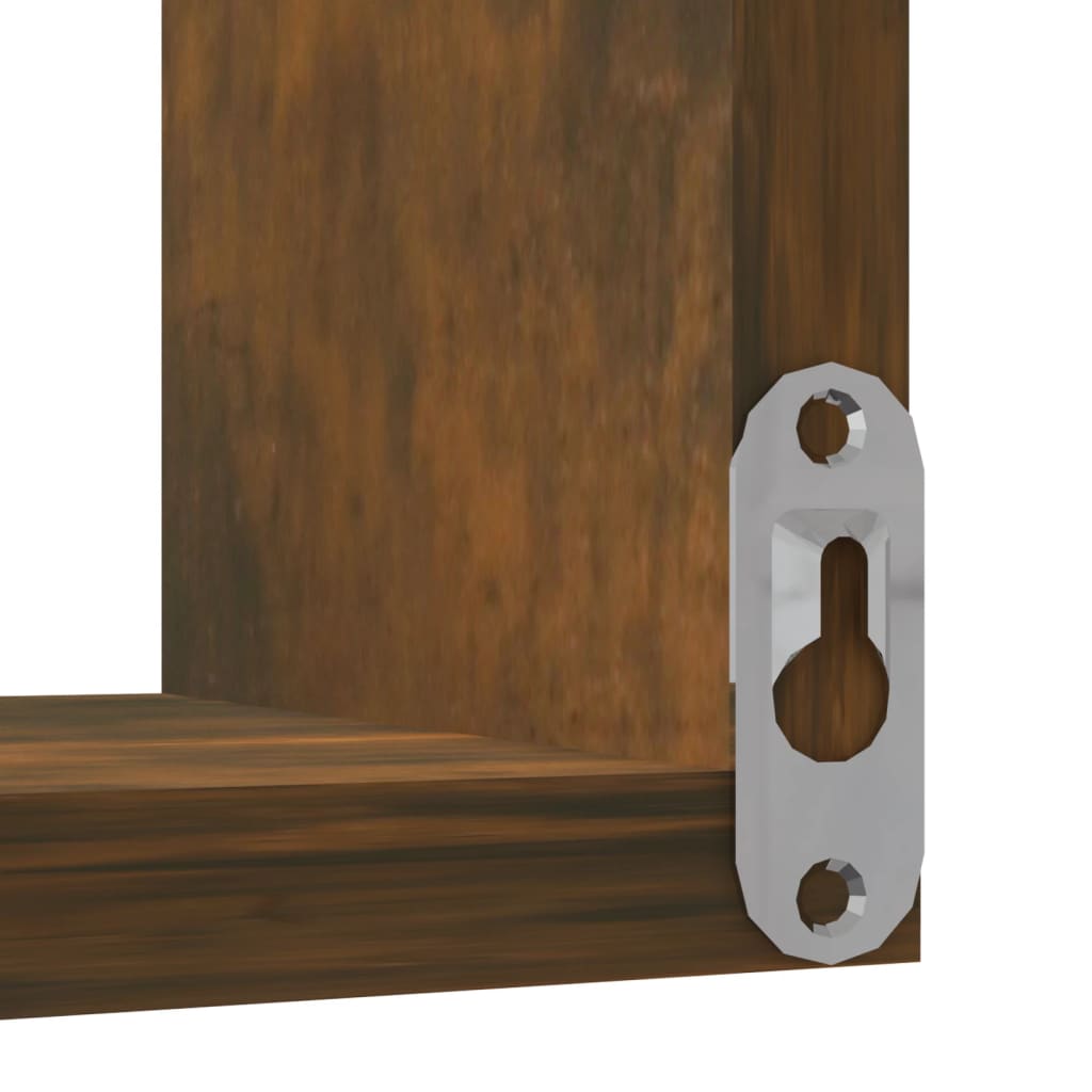 Étagères d'angle murales 2 pcs Chêne fumé 40x40x50 cm Bois - XIOS