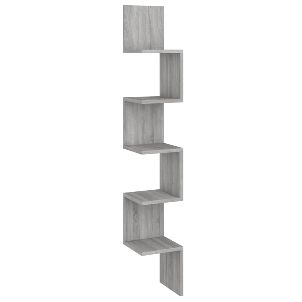 Étagère angle murale Sonoma gris 20x20x127,5 cm Bois ingénierie - XIOS