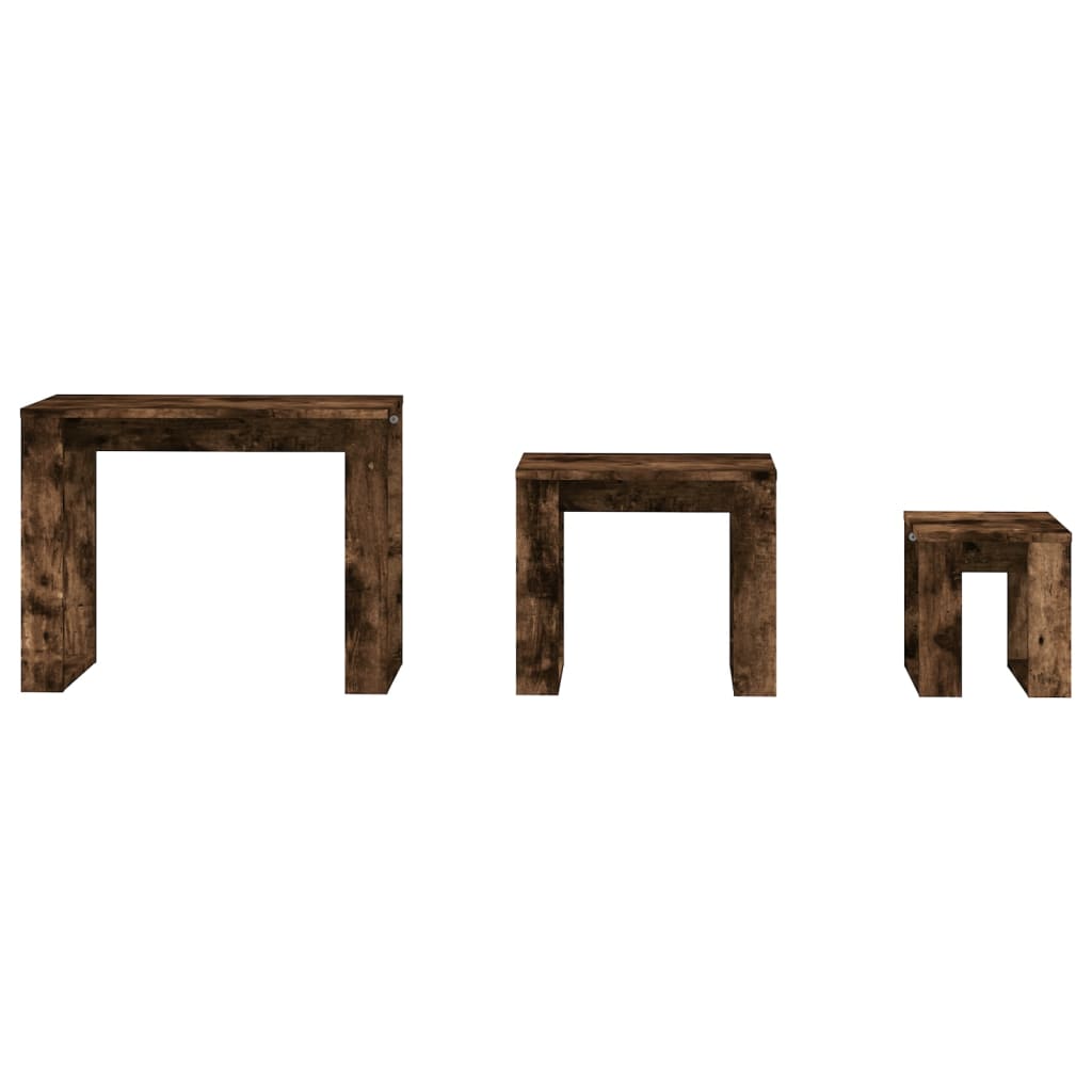 Tables gigognes 3 pcs Chêne fumé Bois d'ingénierie - XIOS