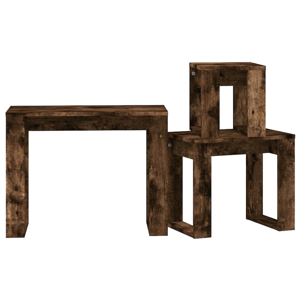 Tables gigognes 3 pcs Chêne fumé Bois d'ingénierie - XIOS
