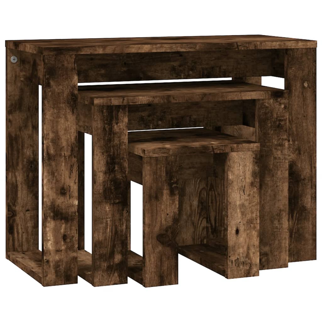 Tables gigognes 3 pcs Chêne fumé Bois d'ingénierie - XIOS