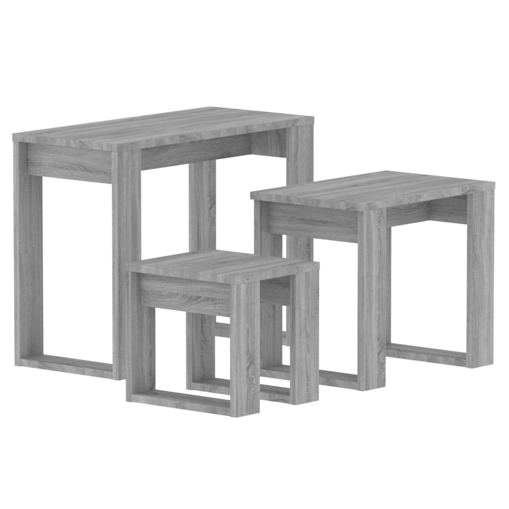 Tables gigognes 3 pcs Sonoma gris Bois d'ingénierie - XIOS