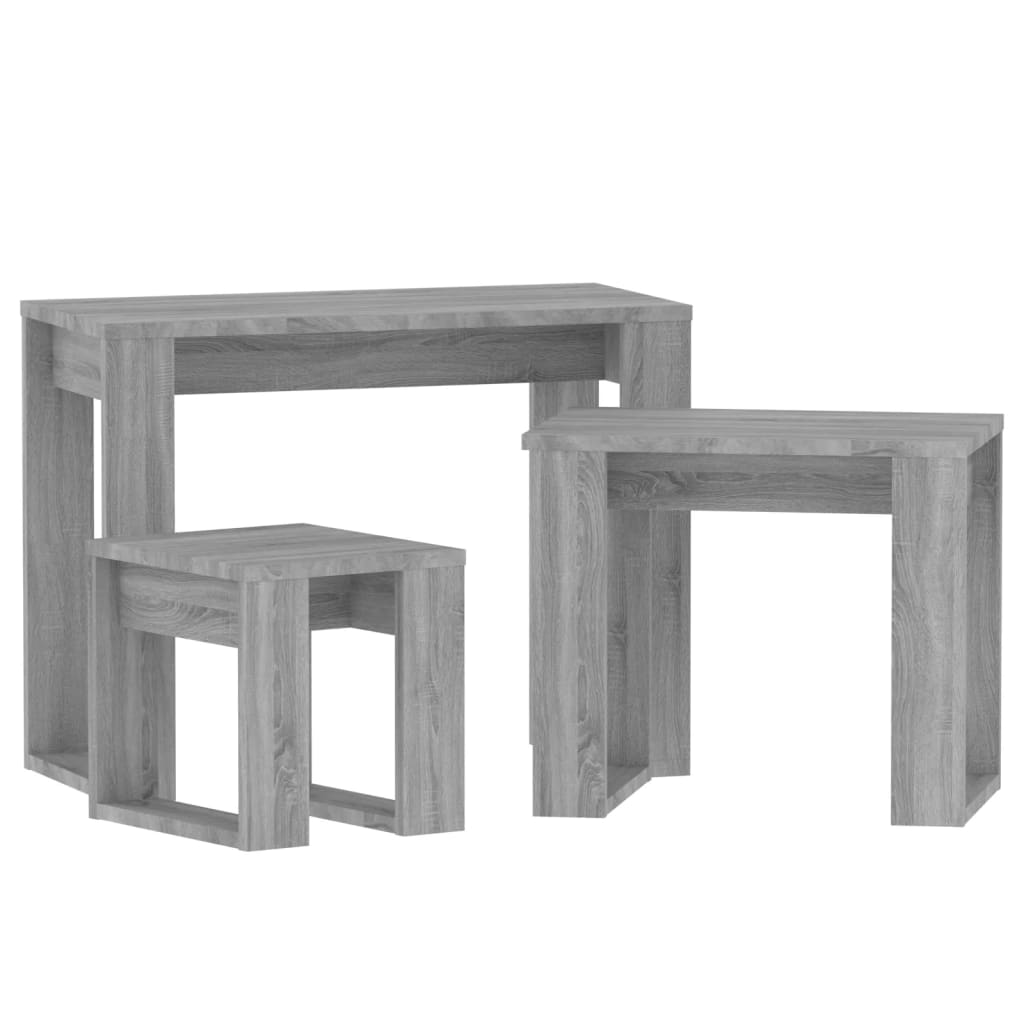 Tables gigognes 3 pcs Sonoma gris Bois d'ingénierie - XIOS