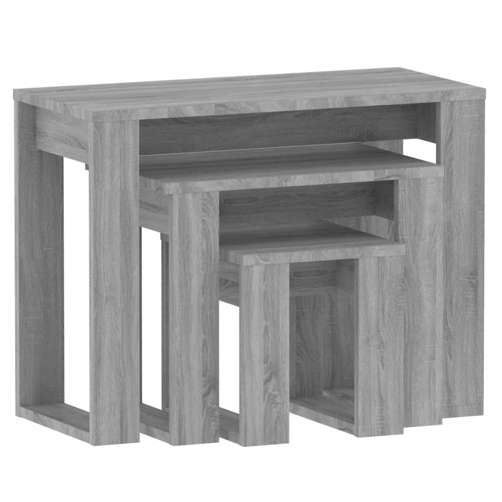 Tables gigognes 3 pcs Sonoma gris Bois d'ingénierie - XIOS