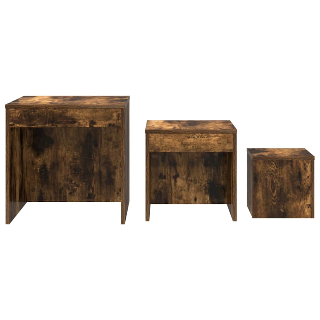 Tables gigognes 3 pcs Chêne fumé Bois d'ingénierie - XIOS