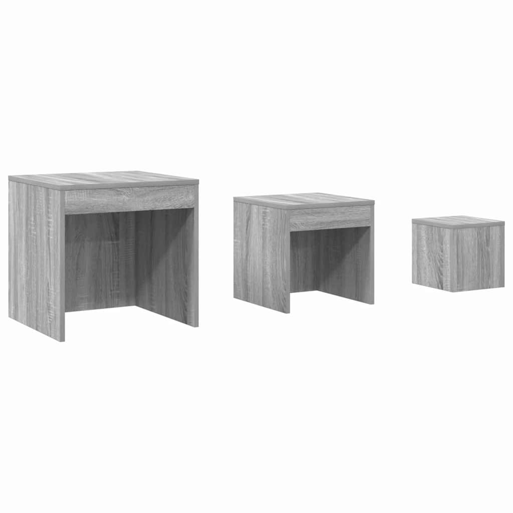 Tables gigognes 3 pcs Sonoma gris Bois d'ingénierie - XIOS