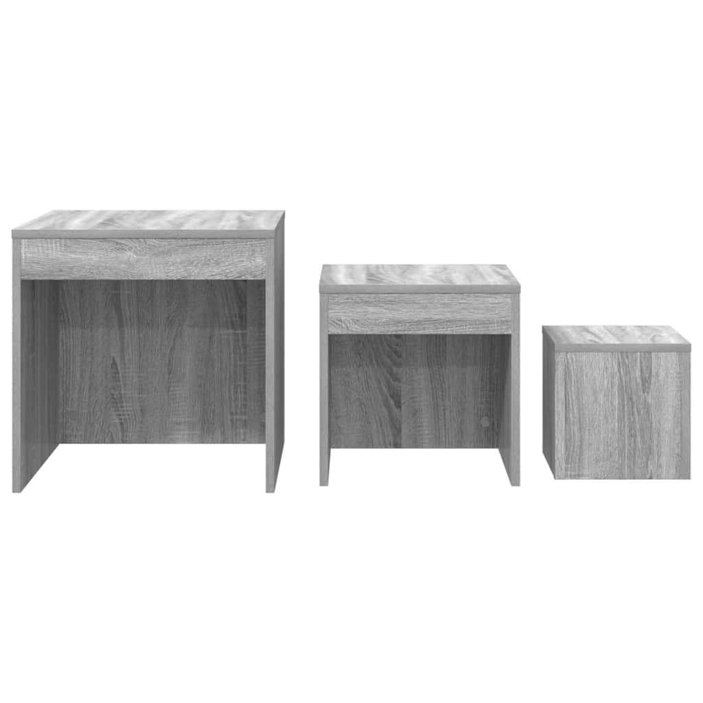 Tables gigognes 3 pcs Sonoma gris Bois d'ingénierie - XIOS