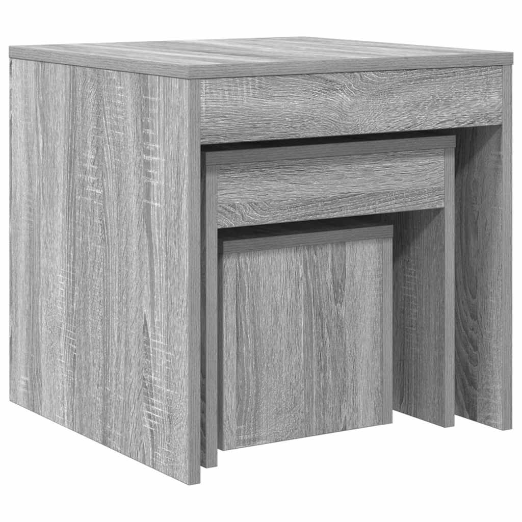 Tables gigognes 3 pcs Sonoma gris Bois d'ingénierie - XIOS