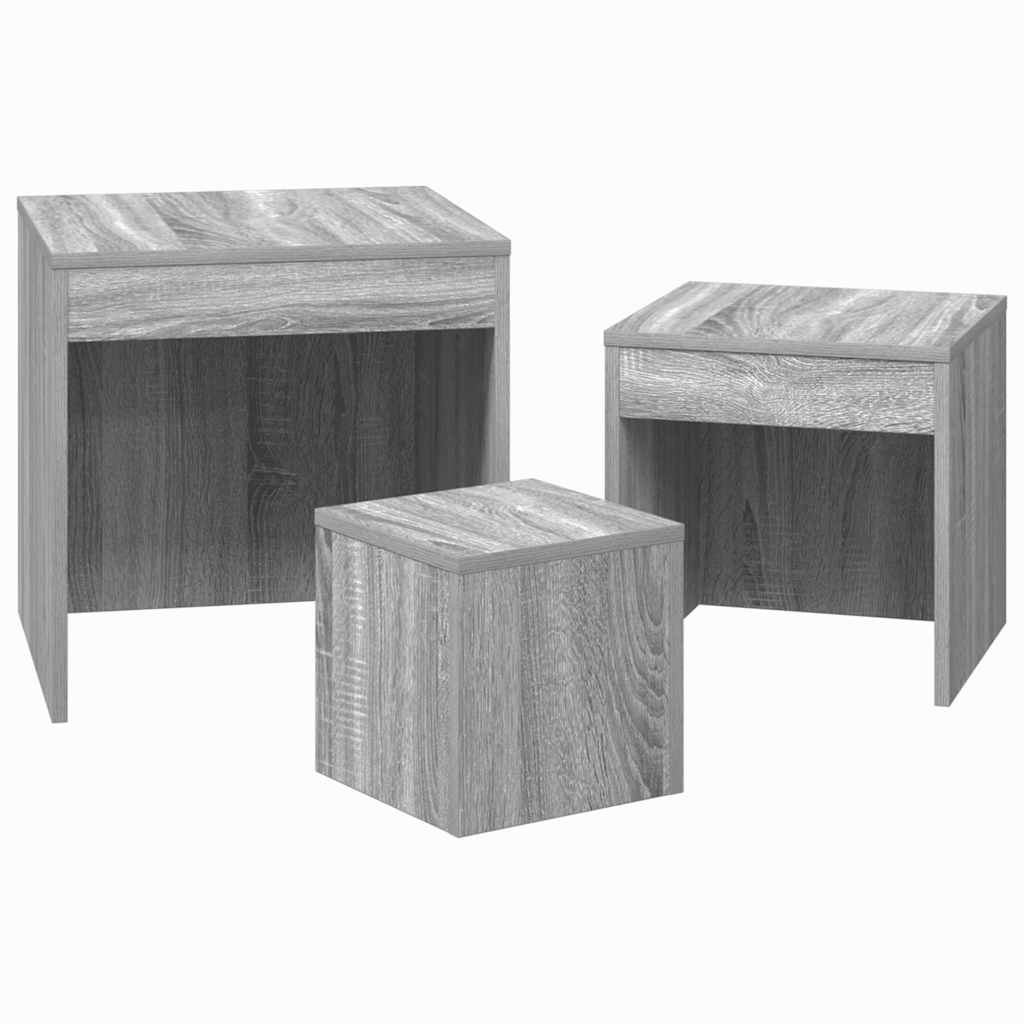 Tables gigognes 3 pcs Sonoma gris Bois d'ingénierie - XIOS