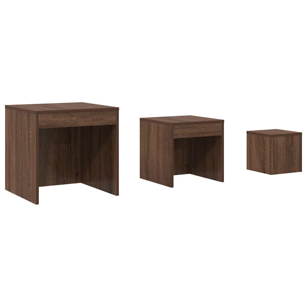 Tables gigognes 3 pcs Chêne marron Bois d'ingénierie - XIOS