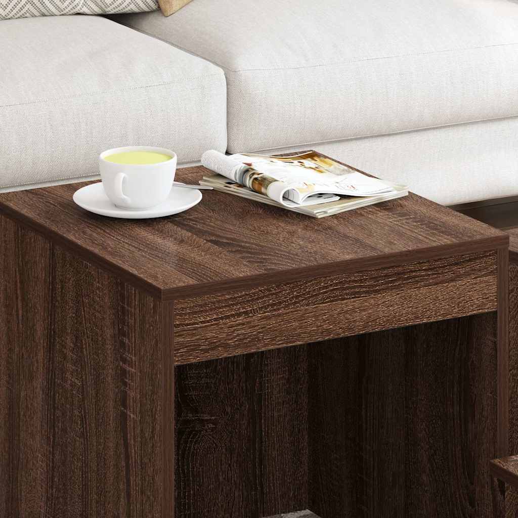 Tables gigognes 3 pcs Chêne marron Bois d'ingénierie - XIOS