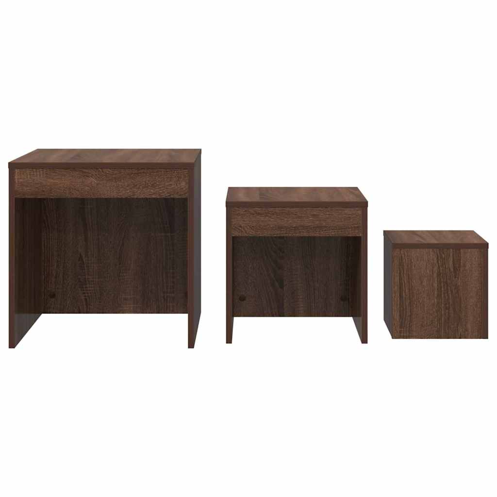 Tables gigognes 3 pcs Chêne marron Bois d'ingénierie - XIOS