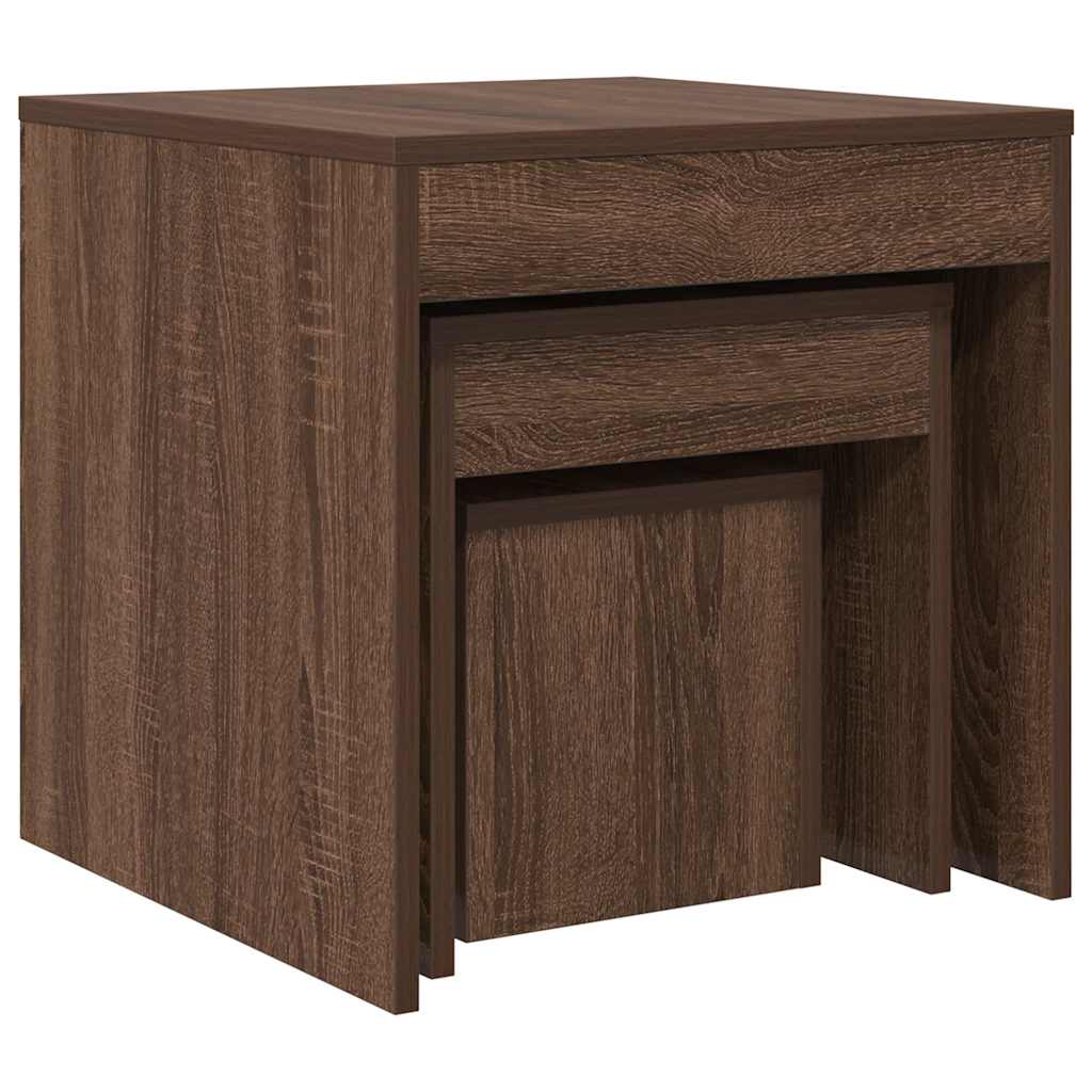 Tables gigognes 3 pcs Chêne marron Bois d'ingénierie - XIOS