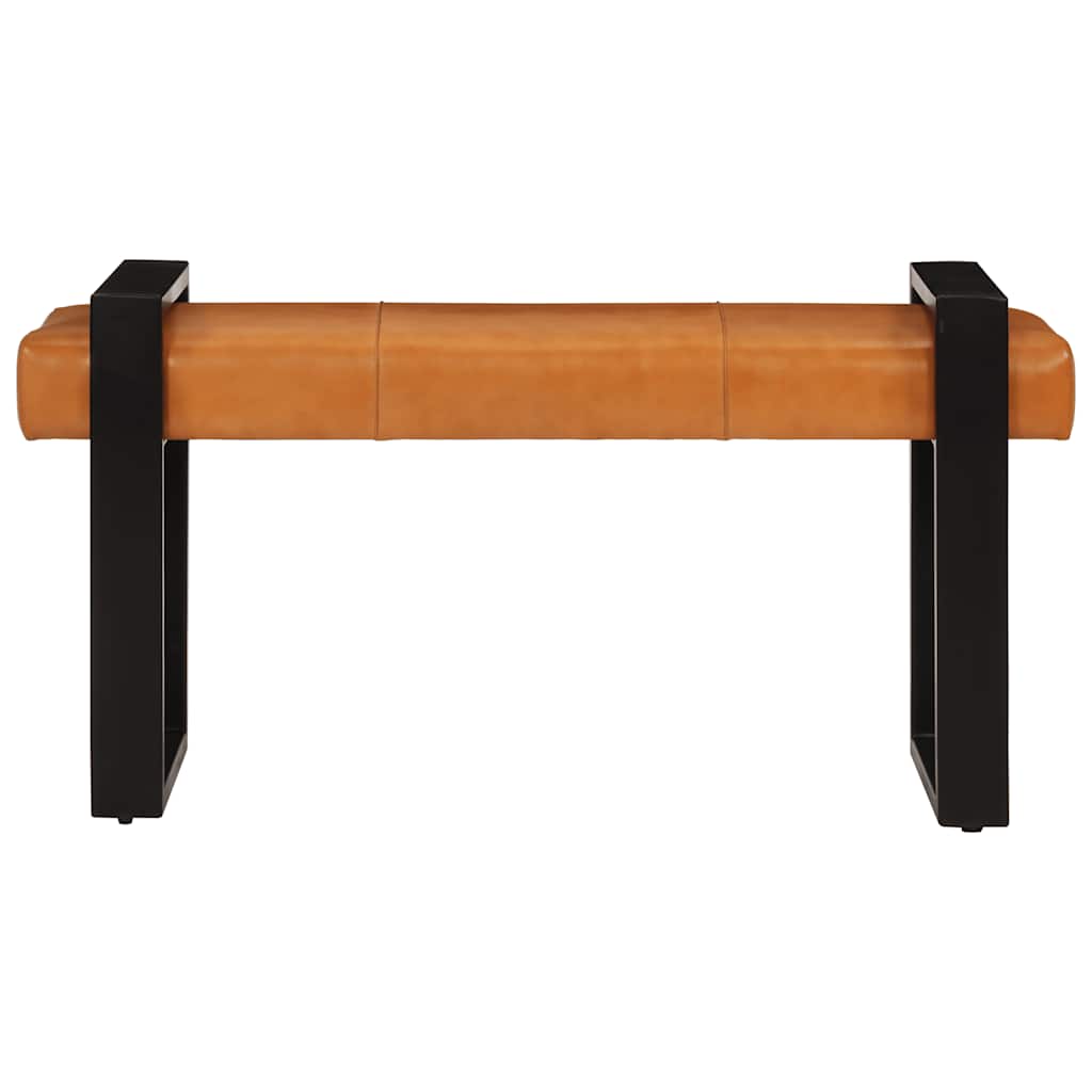 Banc Noir et marron 110 cm Cuir de chèvre véritable - XIOS