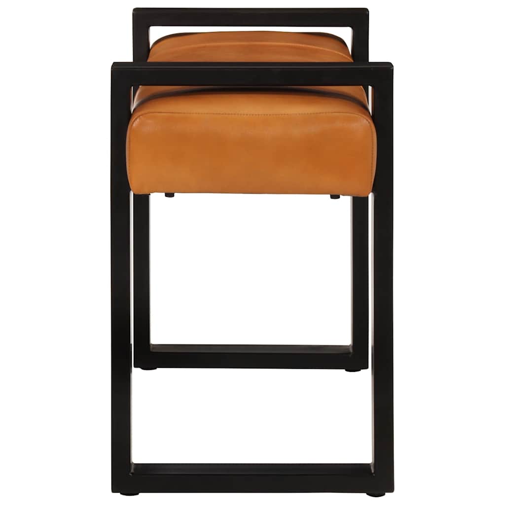 Banc Noir et marron 110 cm Cuir de chèvre véritable - XIOS