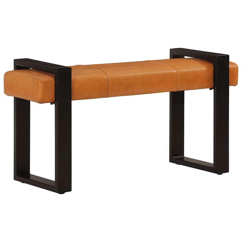Banc Noir et marron 110 cm Cuir de chèvre véritable - XIOS