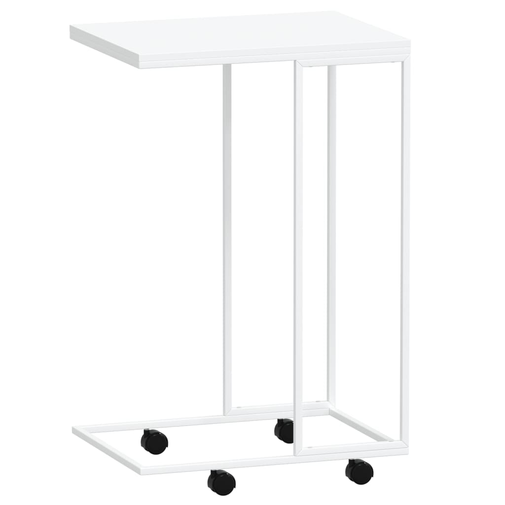 Table d'appoint avec roues Blanc 40x30x63,5cm Bois d'ingénierie - XIOS