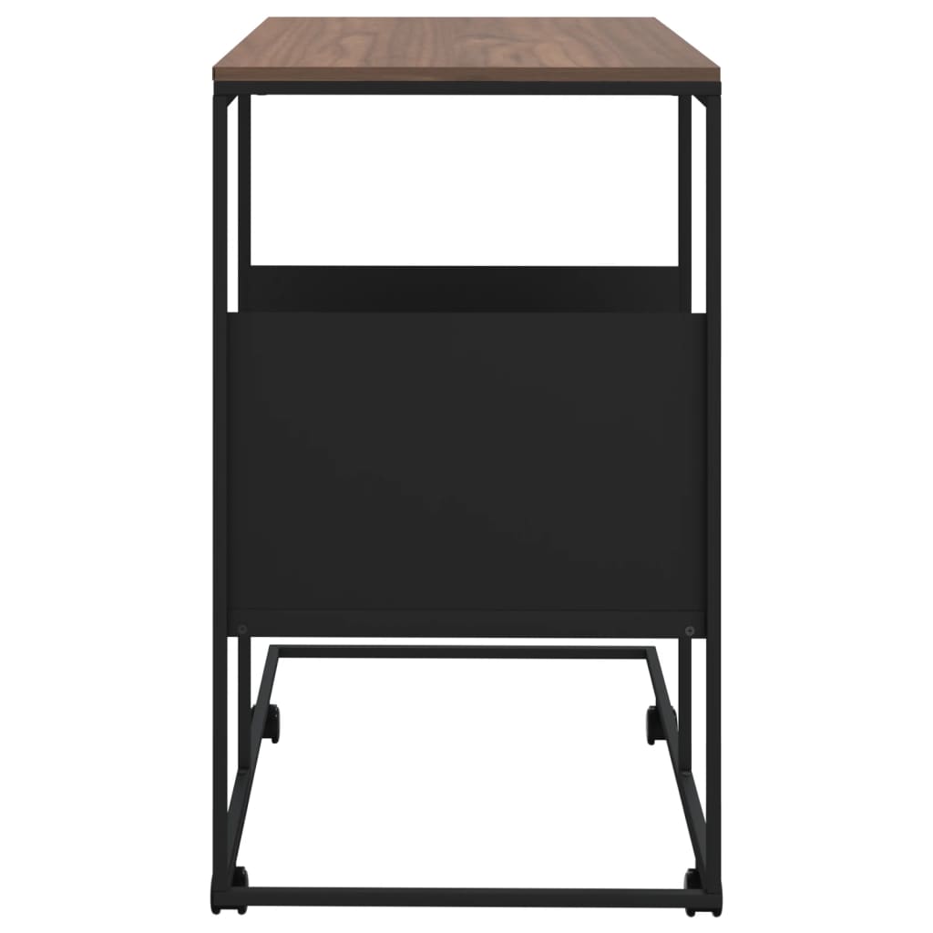 Table d'appoint avec roues noir 55x36x63,5 cm bois d'ingénierie - XIOS