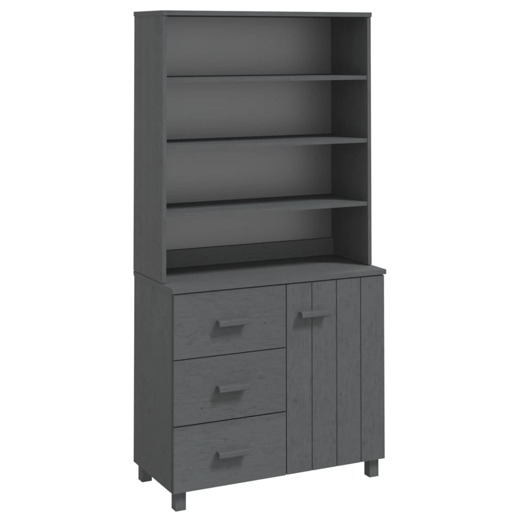 Buffet HAMAR Bois massif de pin Gris foncé - XIOS