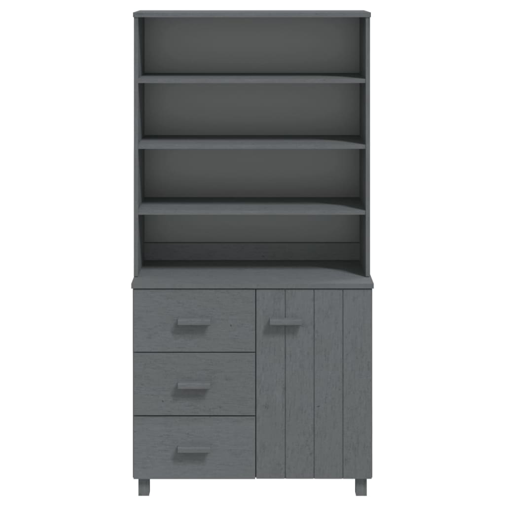 Buffet HAMAR Bois massif de pin Gris foncé - XIOS
