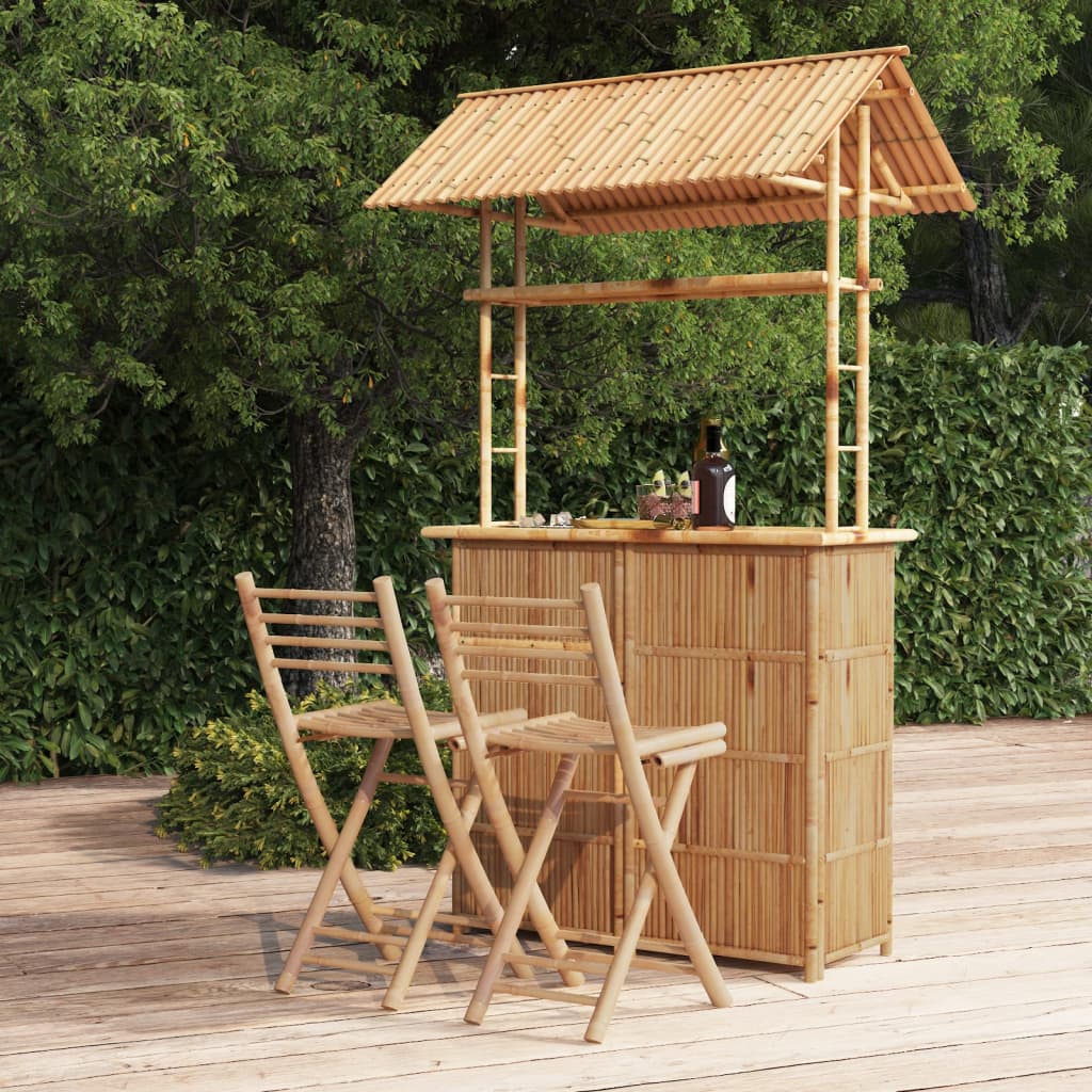 Mobilier de bar 3 pcs Bambou - XIOS