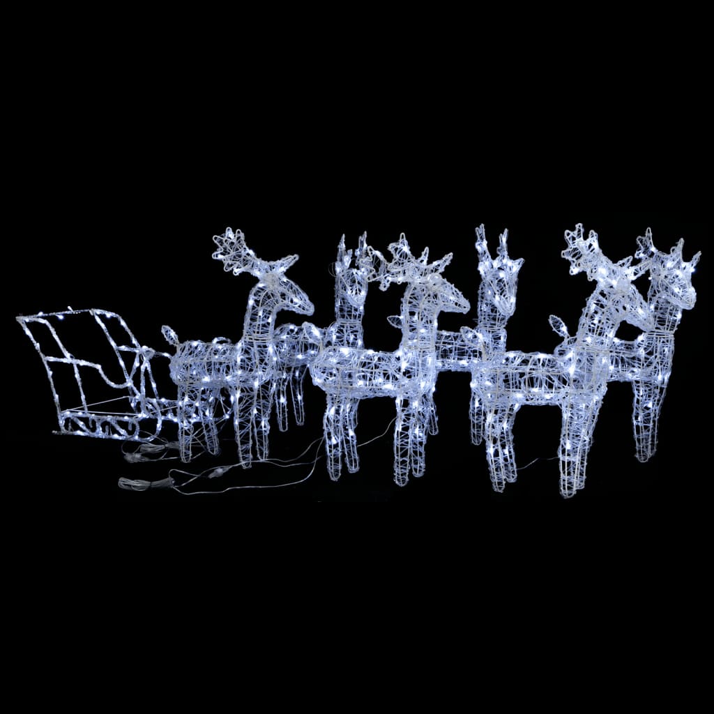 Décoration de Noël Rennes et traîneau 320 LED Acrylique - XIOS