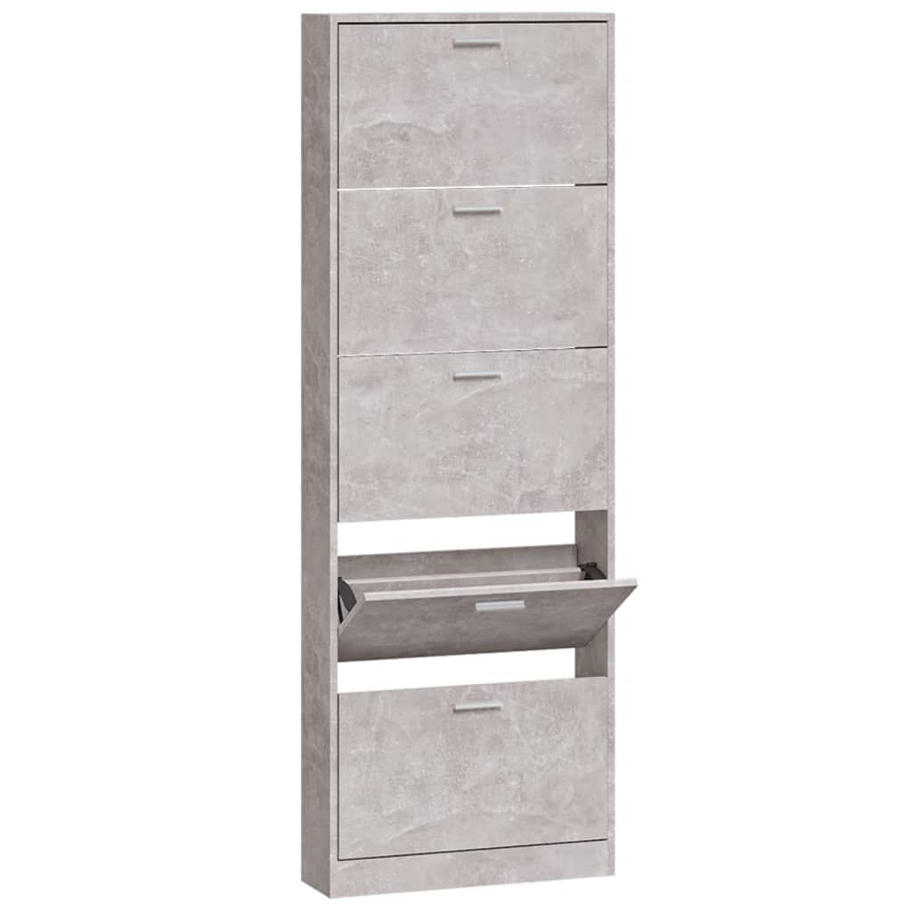 Armoire à chaussures Gris béton 59x17x169 cm Bois d'ingénierie - XIOS