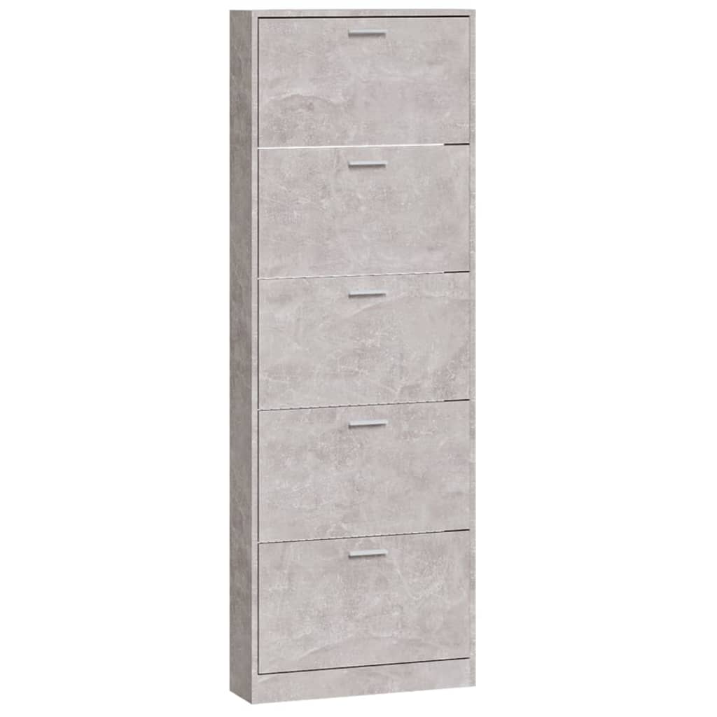 Armoire à chaussures Gris béton 59x17x169 cm Bois d'ingénierie - XIOS