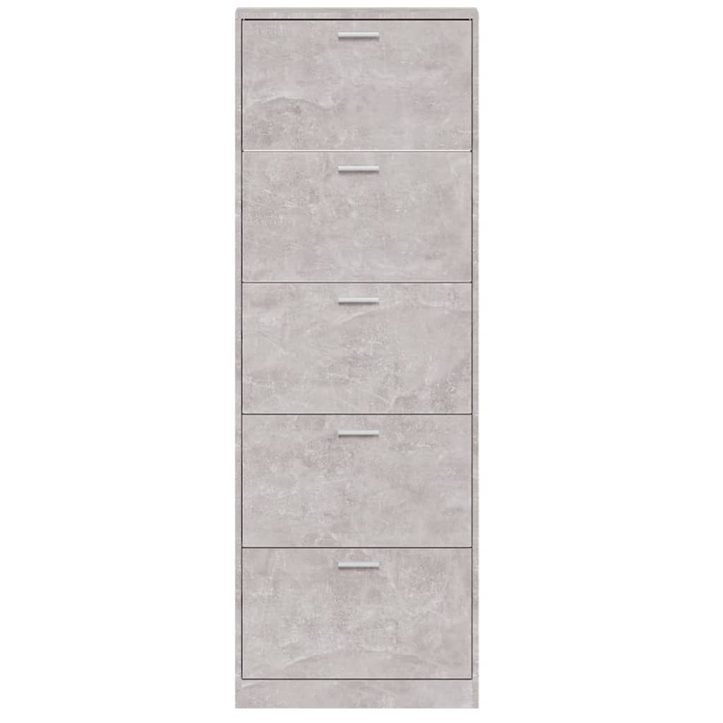 Armoire à chaussures Gris béton 59x17x169 cm Bois d'ingénierie - XIOS
