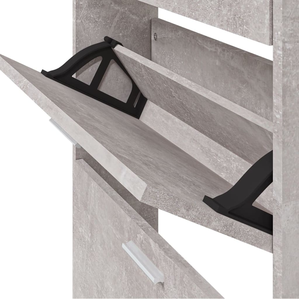 Armoire à chaussures Gris béton 59x17x169 cm Bois d'ingénierie - XIOS