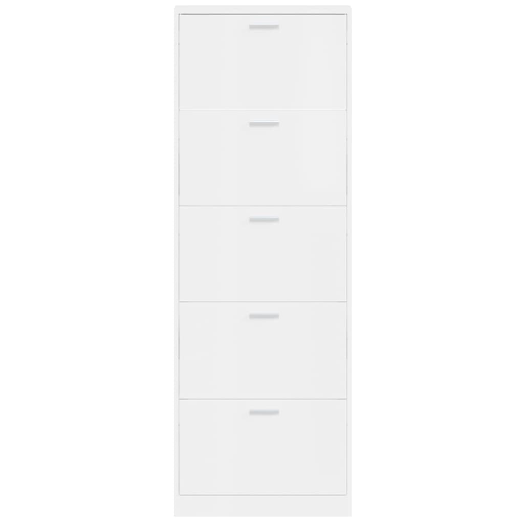 Armoire à chaussure Blanc brillant 59x17x169 cm Bois ingénierie - XIOS