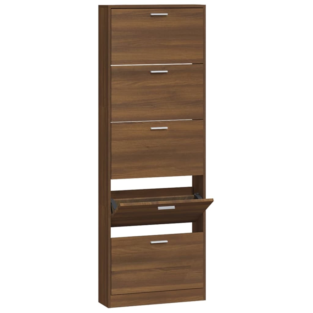 Armoire à chaussures Chêne marron 59x17x169cm Bois d'ingénierie