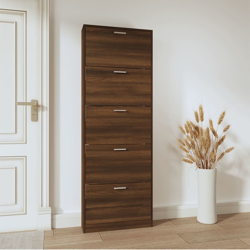 Armoire à chaussures Chêne marron 59x17x169cm Bois d'ingénierie - XIOS