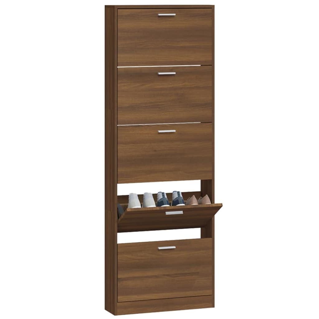 Armoire à chaussures Chêne marron 59x17x169cm Bois d'ingénierie - XIOS
