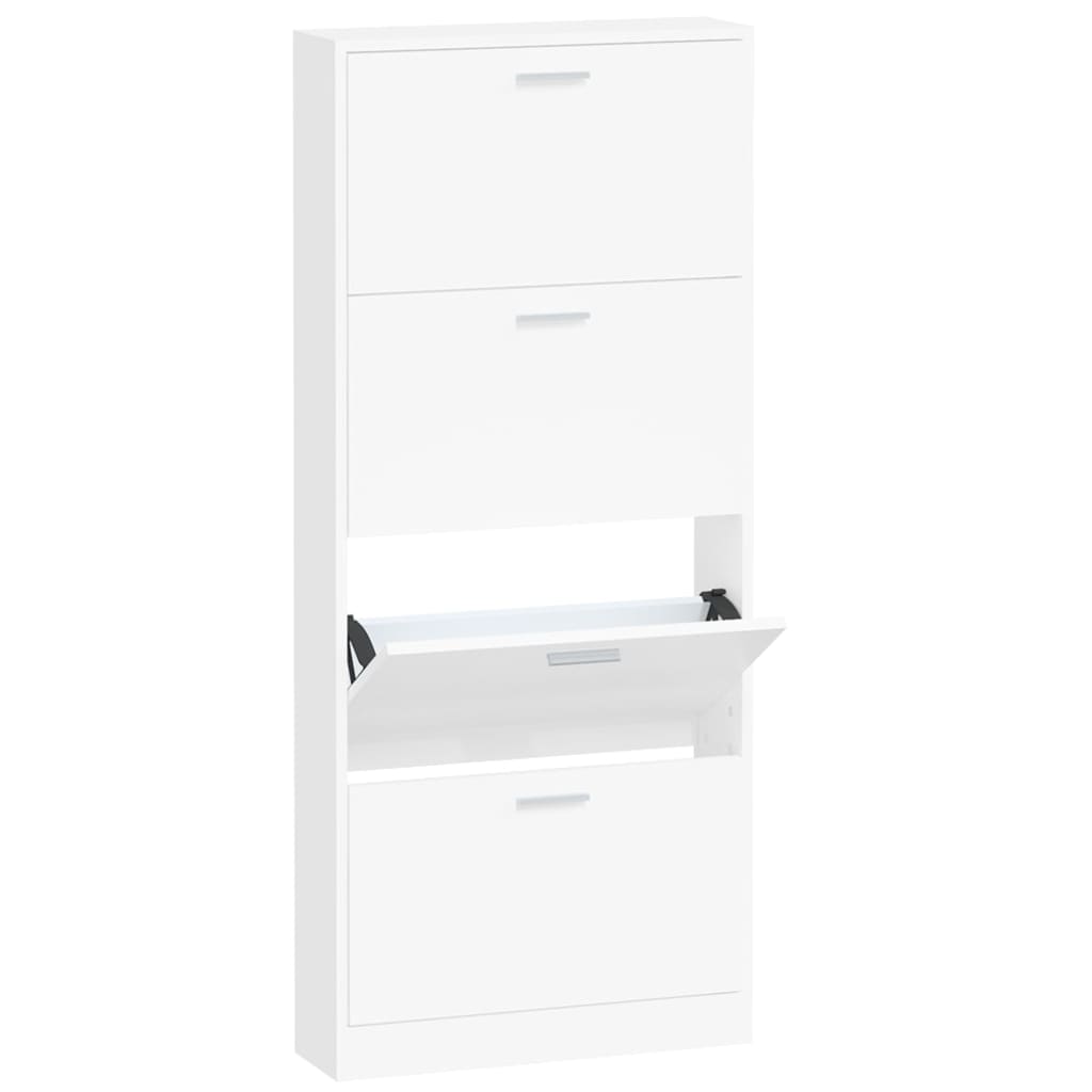 Armoire à chaussures Blanc 59x17x150 cm Bois d'ingénierie - XIOS