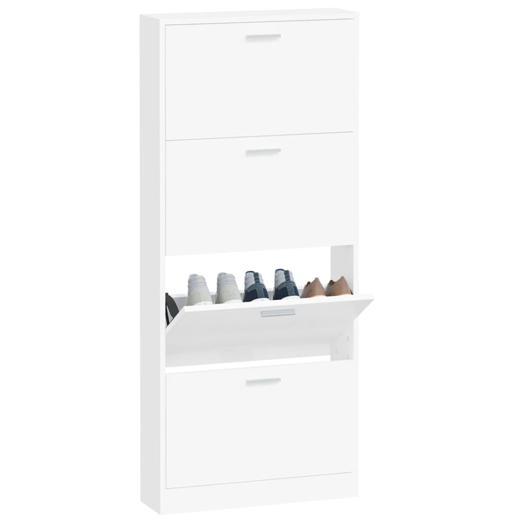 Armoire à chaussures Blanc 59x17x150 cm Bois d'ingénierie - XIOS