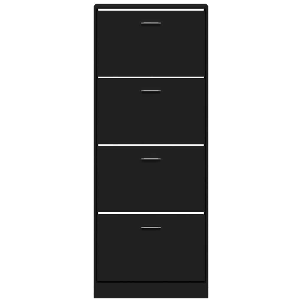 Armoire à chaussures Noir 59x17x150 cm Bois d'ingénierie - XIOS