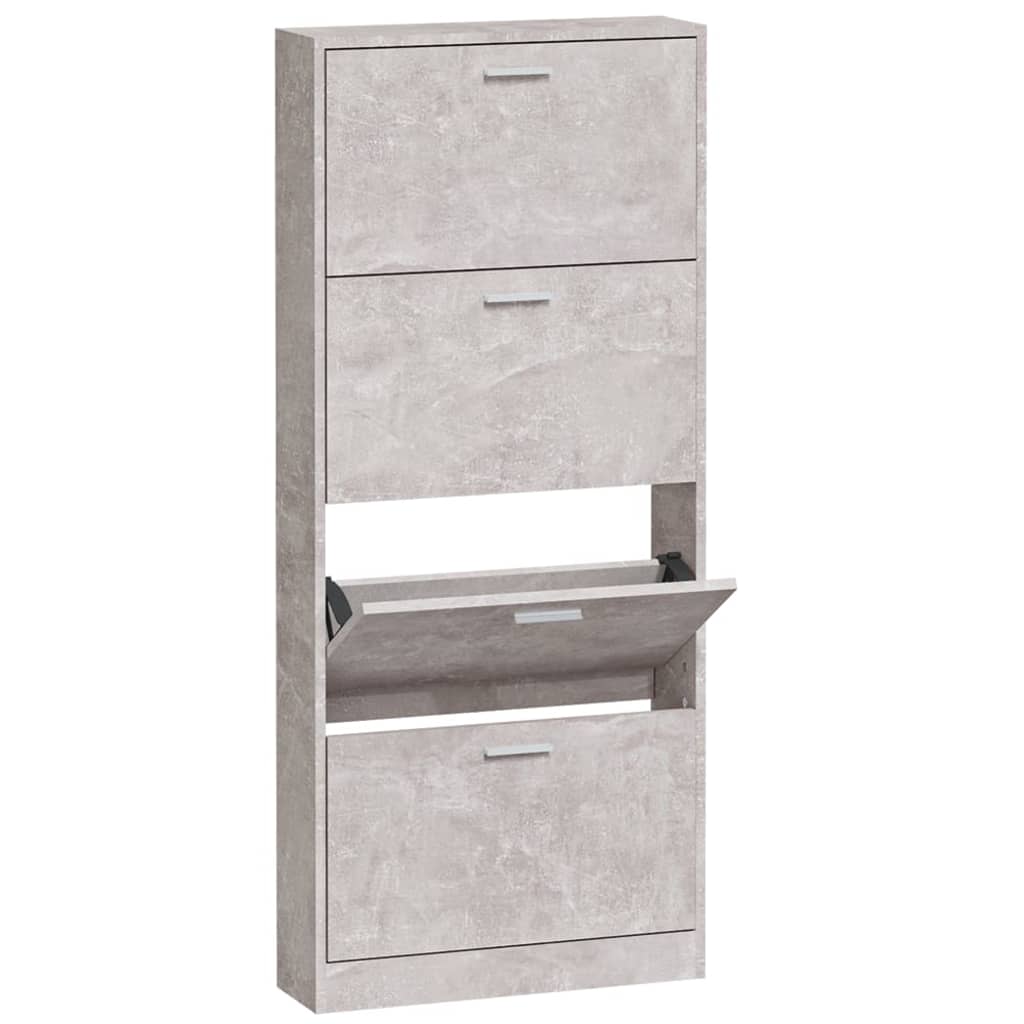 Armoire à chaussures Gris béton 59x17x150 cm Bois d'ingénierie - XIOS